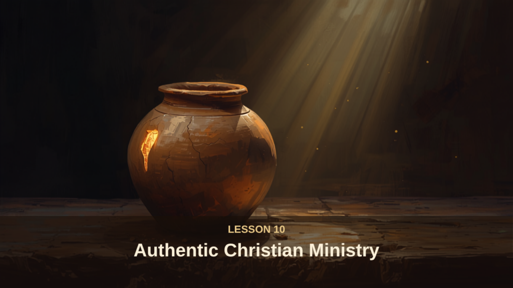 A weathered clay jar glowing with warm golden light spilling through a crack, evoking 2 Corinthians 4:7's "treasure in earthen vessels"